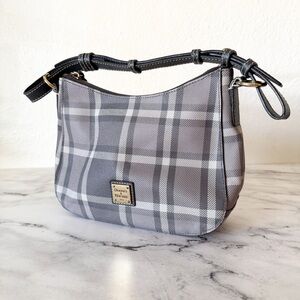Dooney & Bourke Gray Plaid Kiley Hobo Bag